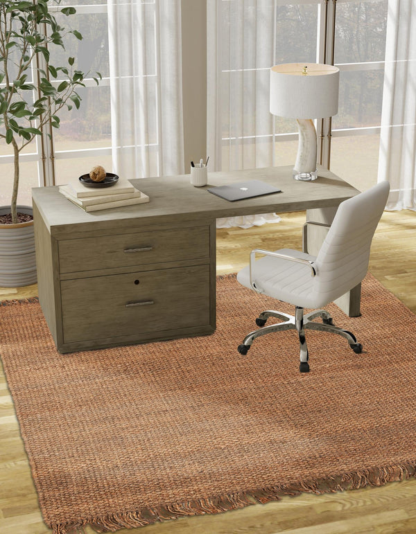 Coastal Weave Jute Collection Area Rug - Seashore Square Natural  lifestyle 87