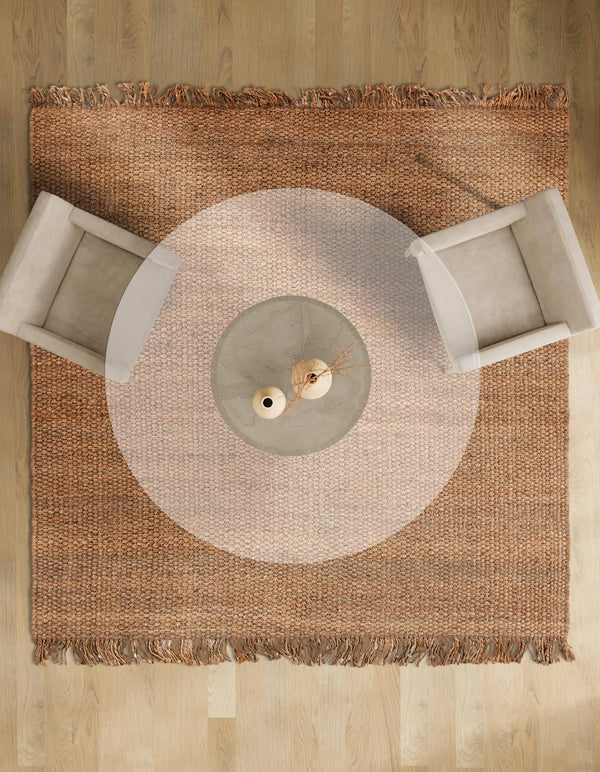 Coastal Weave Jute Collection Area Rug - Seashore Square Natural  lifestyle 135