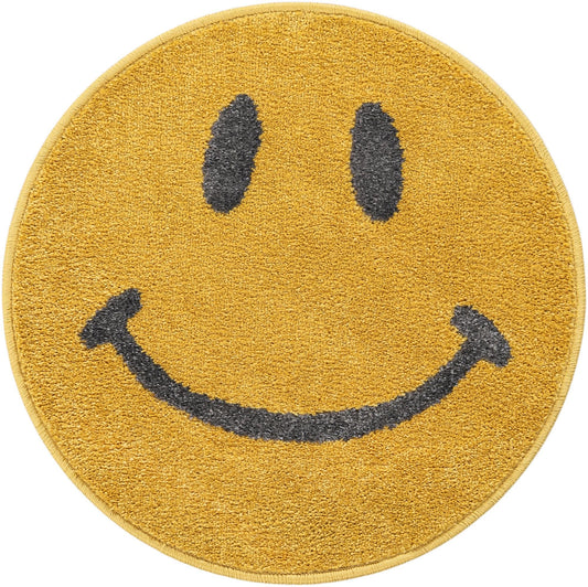 Playful Patterns Collection Area Rug -  Zest Round Yellow Main