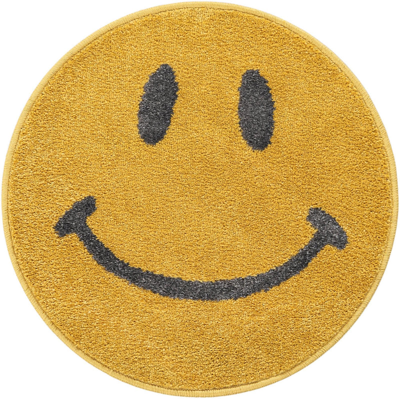Playful Patterns Collection Area Rug -  Zest Round Yellow Main