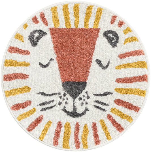 Playful Patterns Collection Area Rug -  Mirage Round Ivory Main