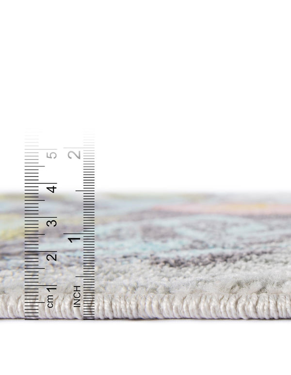 Playful Patterns Collection Area Rug -  Ombre Round Ivory  lifestyle 5