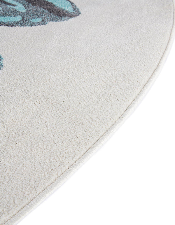 Playful Patterns Collection Area Rug -  Ombre Round Ivory  lifestyle 7