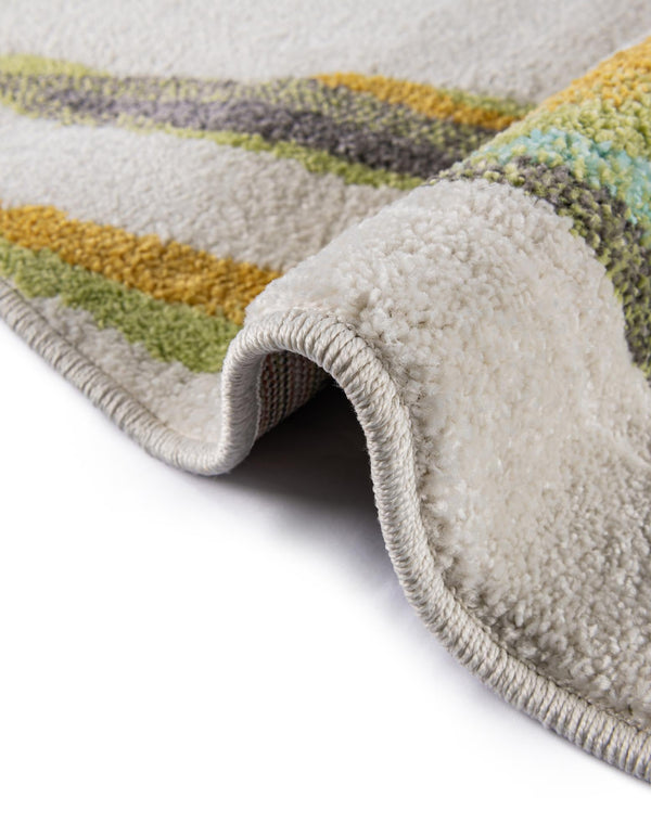 Playful Patterns Collection Area Rug -  Ombre Round Ivory  lifestyle 10