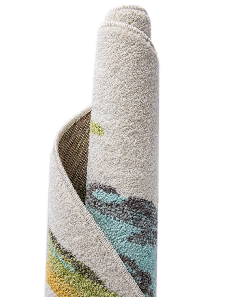 Playful Patterns Collection Area Rug -  Ombre Round Ivory  lifestyle 11