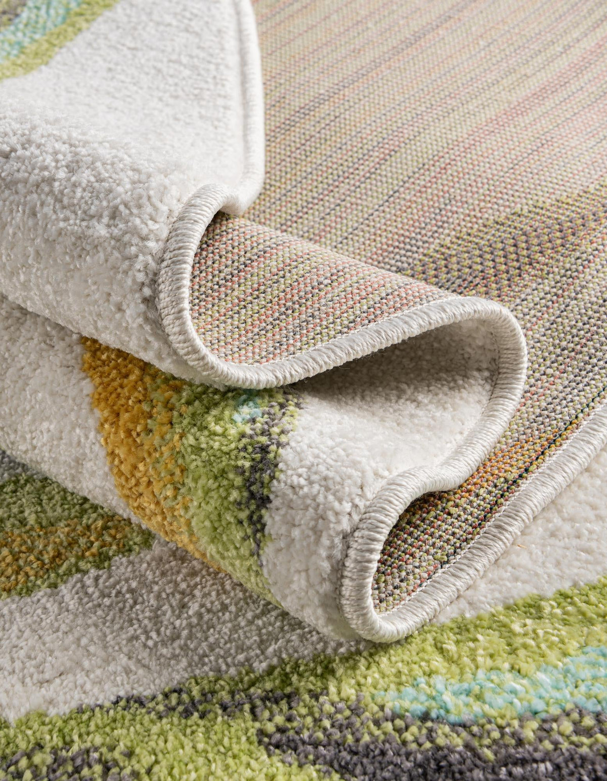 Playful Patterns Collection Area Rug -  Ombre Round Ivory  lifestyle 13