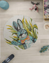 Playful Patterns Collection Area Rug -  Ombre Round Ivory  lifestyle 15