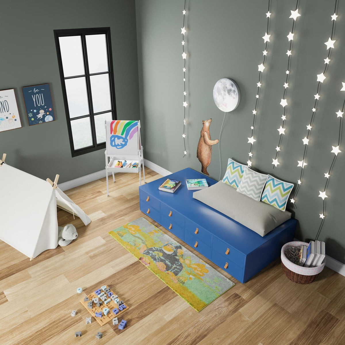 Playful Patterns Collection Area Rug -  Dynamo Runner Multi  lifestyle 51