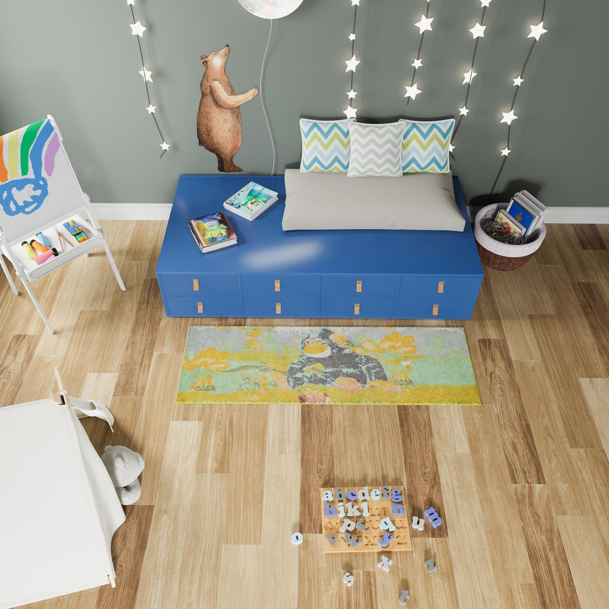 Playful Patterns Collection Area Rug -  Dynamo Runner Multi  lifestyle 55