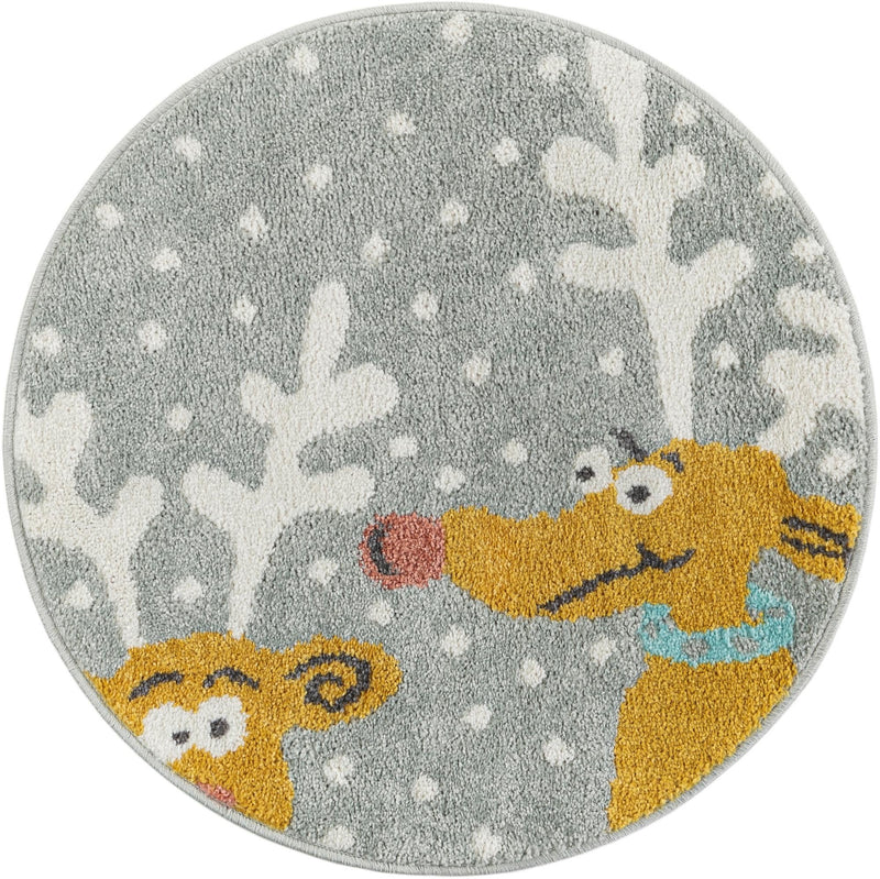 Playful Patterns Collection Area Rug -  Mystic Round Gray  lifestyle 20