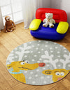 Playful Patterns Collection Area Rug -  Mystic Round Gray  lifestyle 22