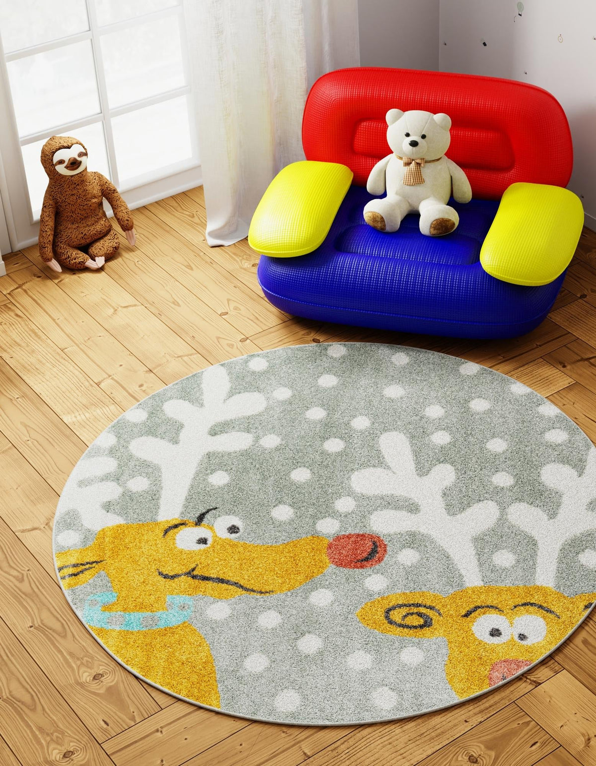 Wonder Tykes Collection Area Rug -  Mystic Round Gray  lifestyle 35