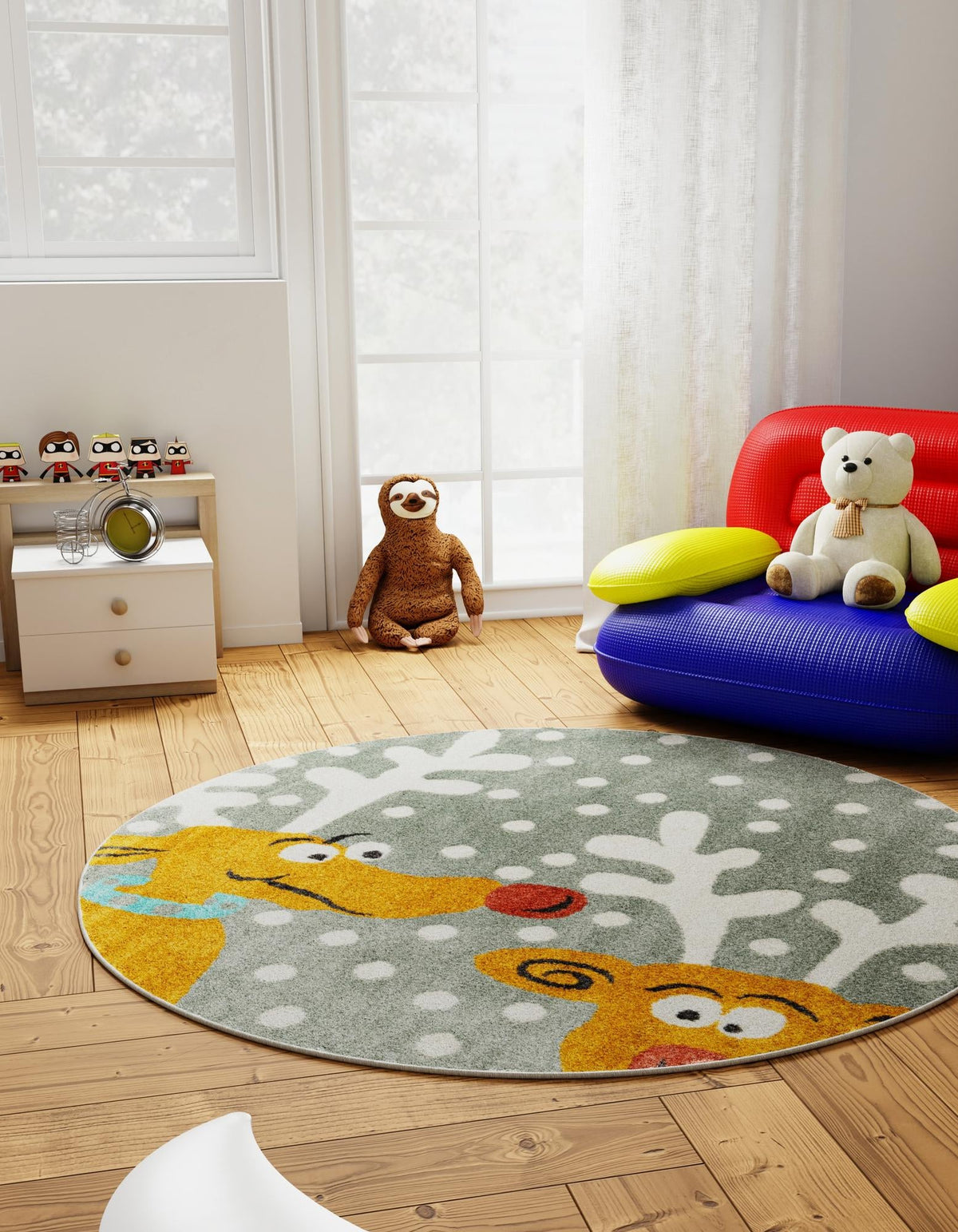 Wonder Tykes Collection Area Rug -  Mystic Round Gray  lifestyle 57