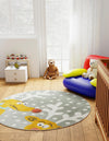 Playful Patterns Collection Area Rug -  Mystic Round Gray  lifestyle 26