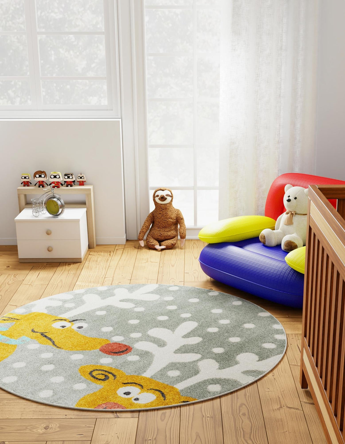 Wonder Tykes Collection Area Rug -  Mystic Round Gray  lifestyle 59