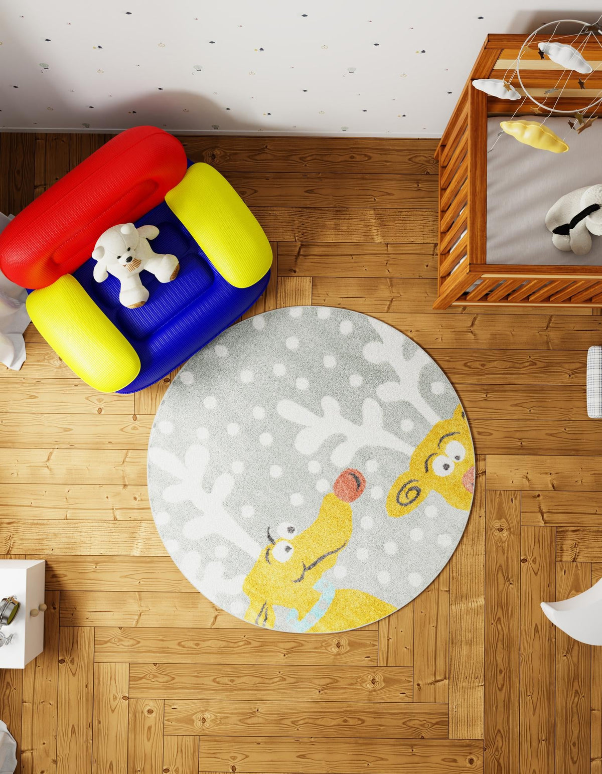 Wonder Tykes Collection Area Rug -  Mystic Round Gray  lifestyle 63