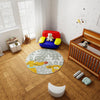 Playful Patterns Collection Area Rug -  Mystic Round Gray  lifestyle 50