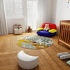 Playful Patterns Collection Area Rug -  Mystic Round Gray  lifestyle 52