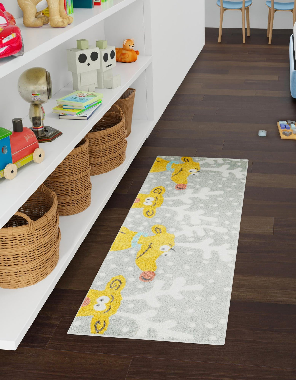 Wonder Tykes Collection Area Rug -  Mystic Runner Gray  lifestyle 34