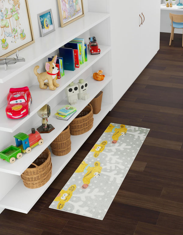 Playful Patterns Collection Area Rug -  Mystic Runner Gray  lifestyle 27