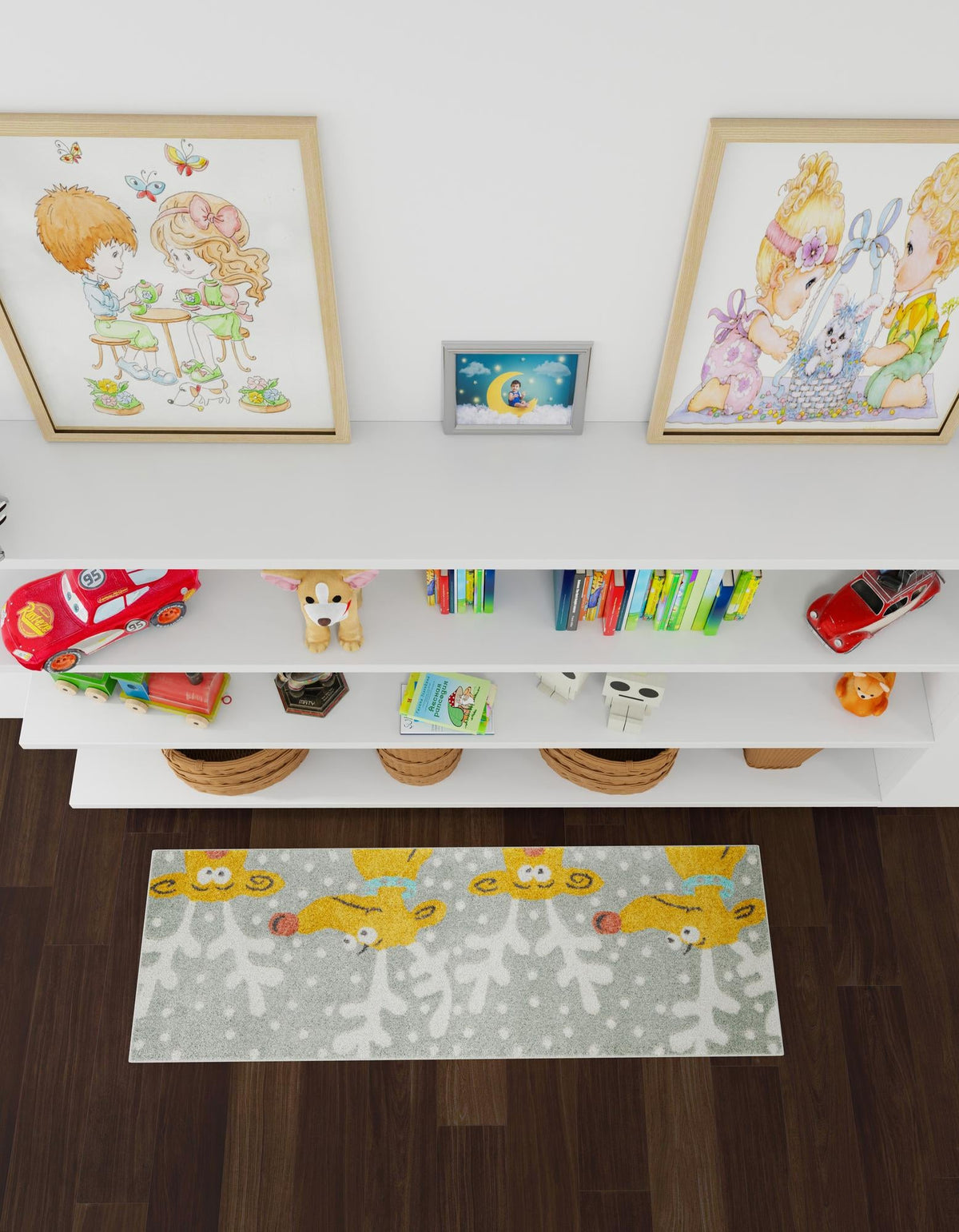 Wonder Tykes Collection Area Rug -  Mystic Runner Gray  lifestyle 62