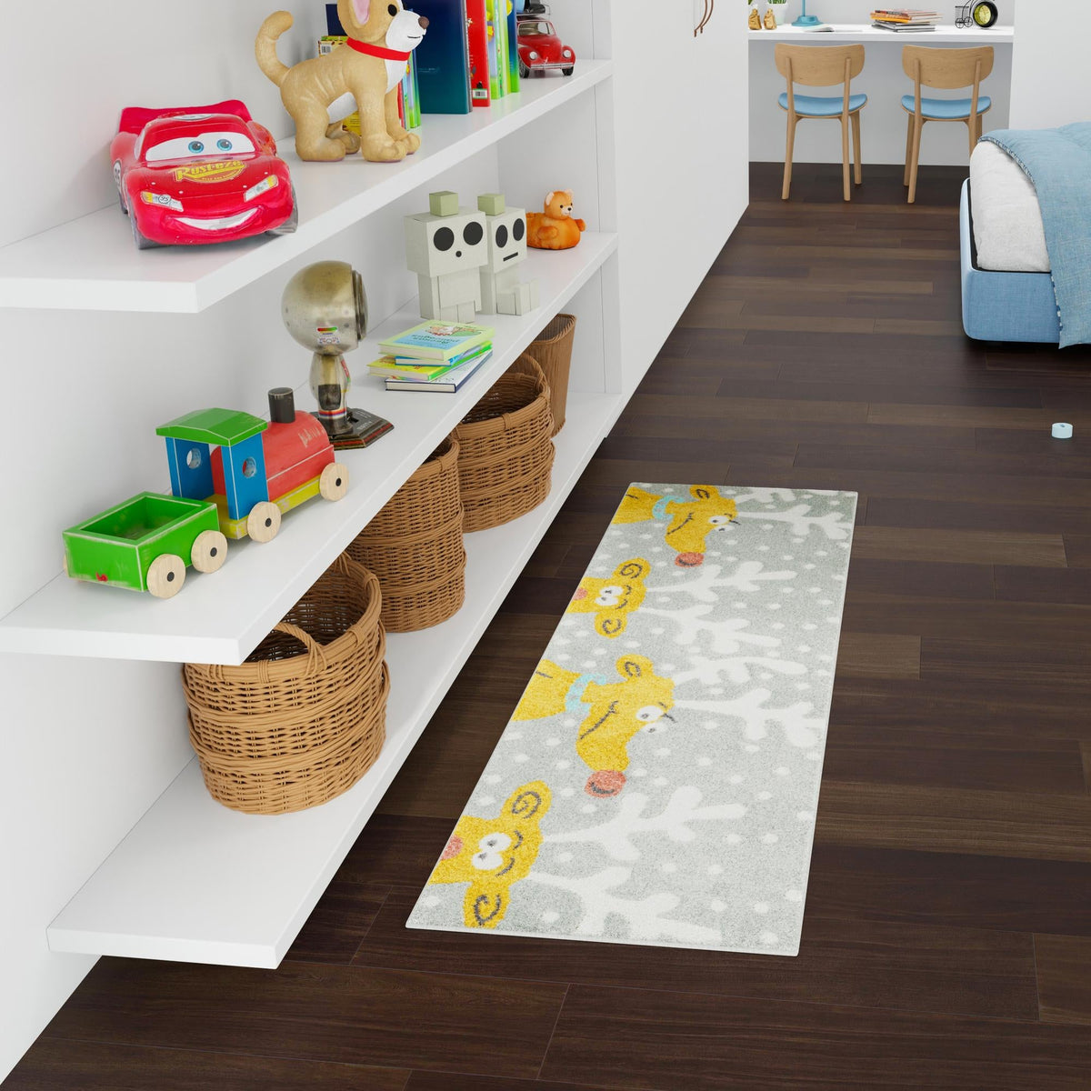 Playful Patterns Collection Area Rug -  Mystic Runner Gray  lifestyle 51