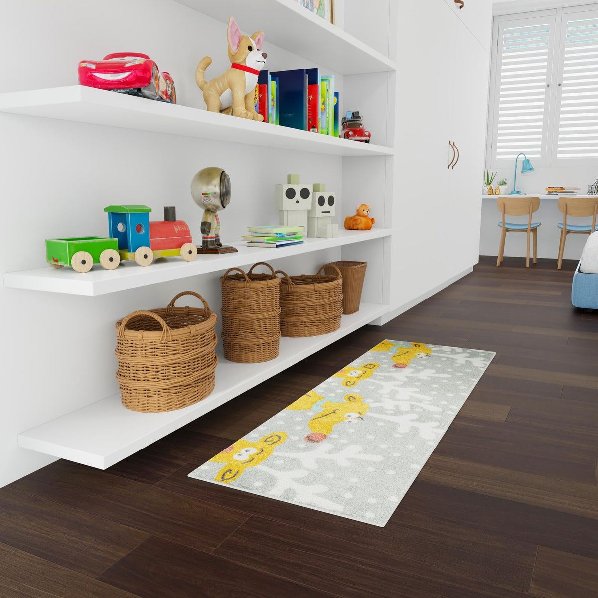 Playful Patterns Collection Area Rug -  Mystic Runner Gray  lifestyle 53