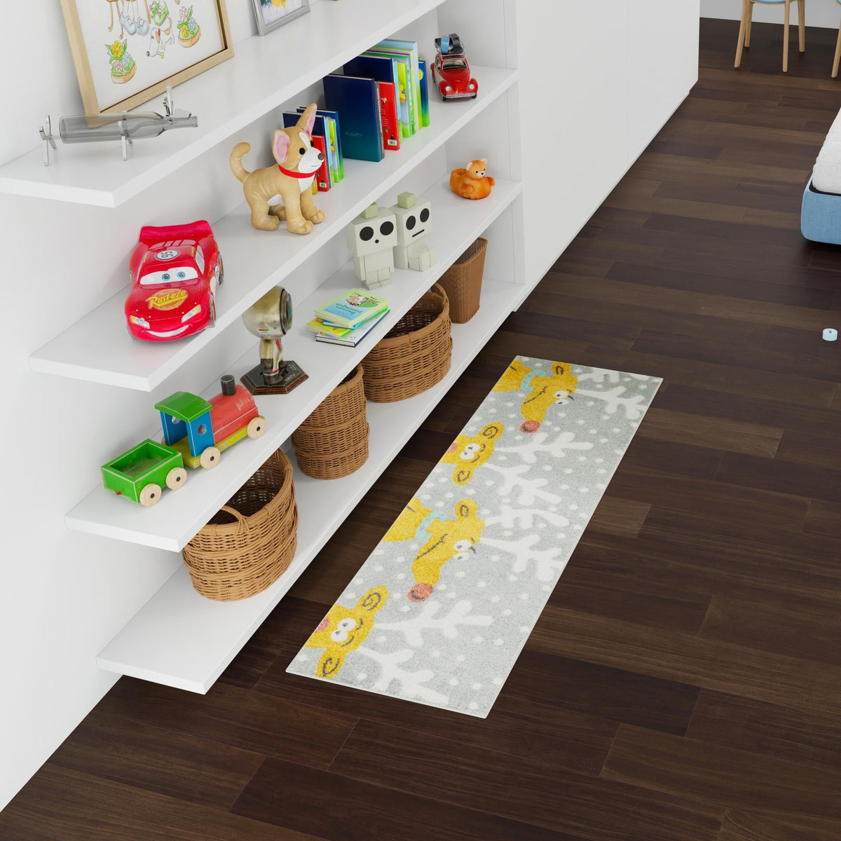 Playful Patterns Collection Area Rug -  Mystic Runner Gray  lifestyle 55