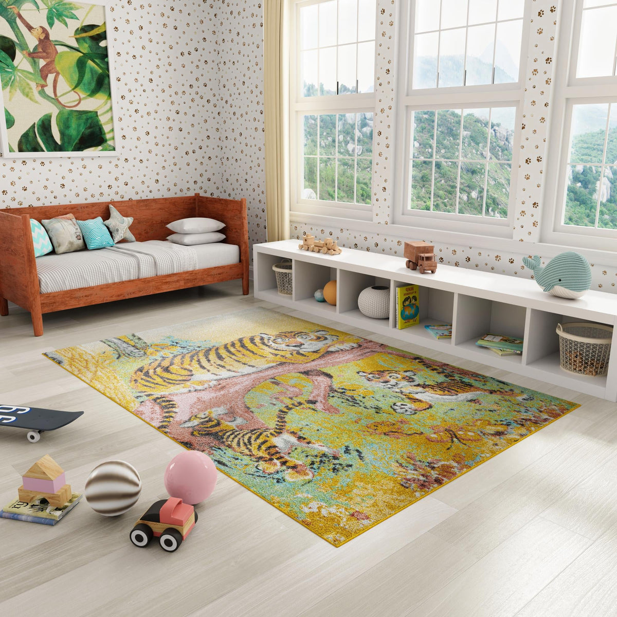 Playful Patterns Collection Area Rug -  Groove Rectangle Multi  lifestyle 17