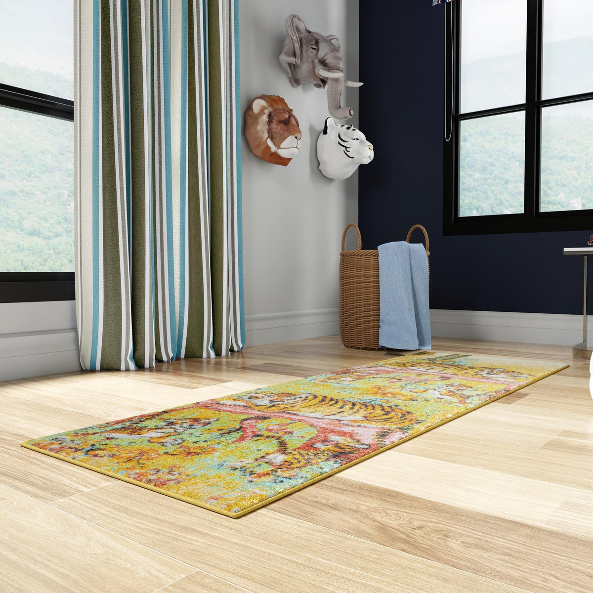 Playful Patterns Collection Area Rug -  Groove Runner Multi  lifestyle 57