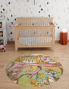 Playful Patterns Collection Area Rug -  Groove Round Multi  lifestyle 33