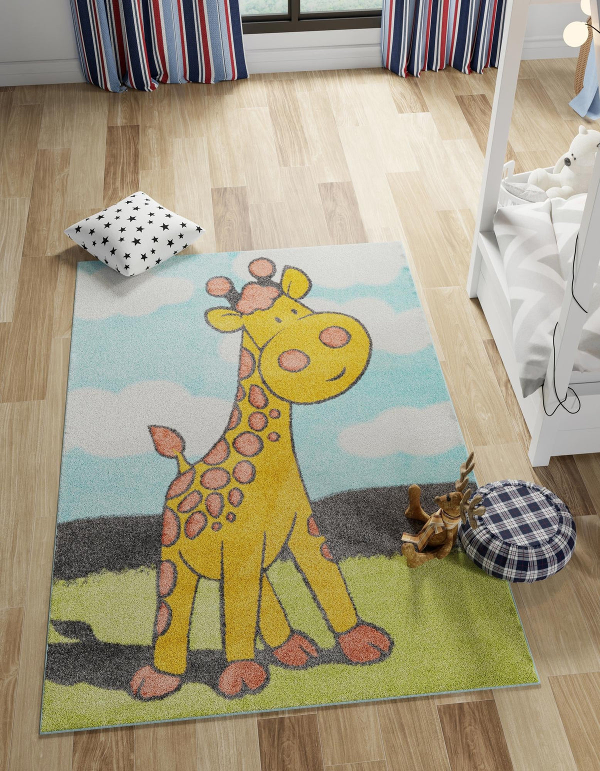 Playful Patterns Collection Area Rug -  Frolic Rectangle Blue  lifestyle 2