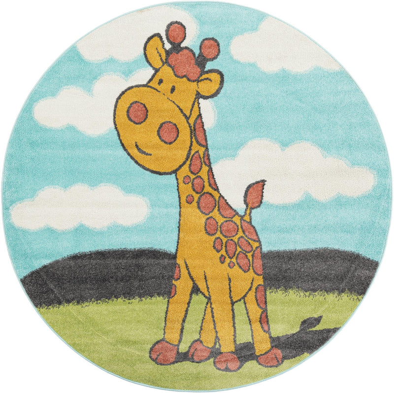 Wonder Tykes Collection Area Rug -  Frolic Round Blue  lifestyle 31