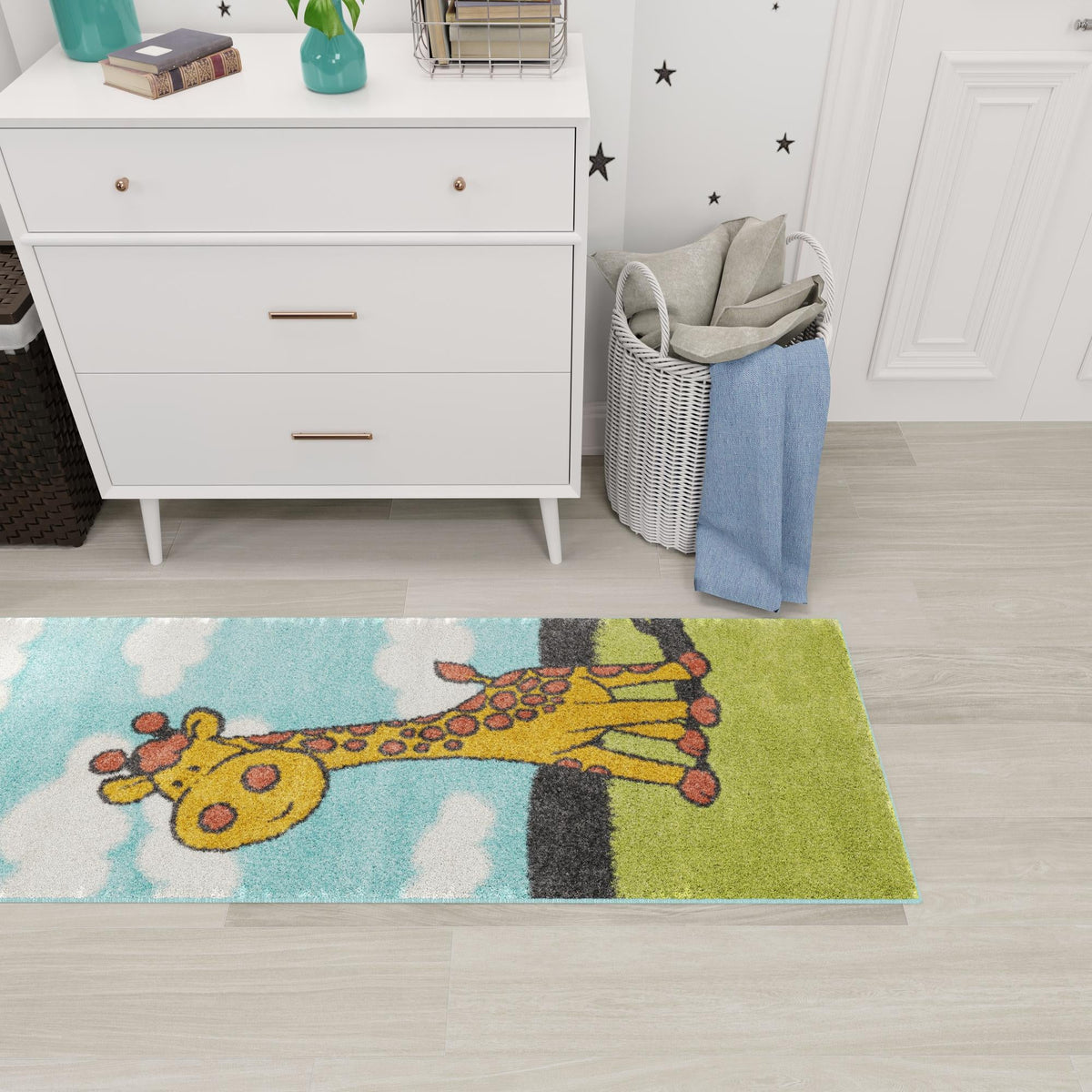 Playful Patterns Collection Area Rug -  Frolic Runner Blue  lifestyle 55