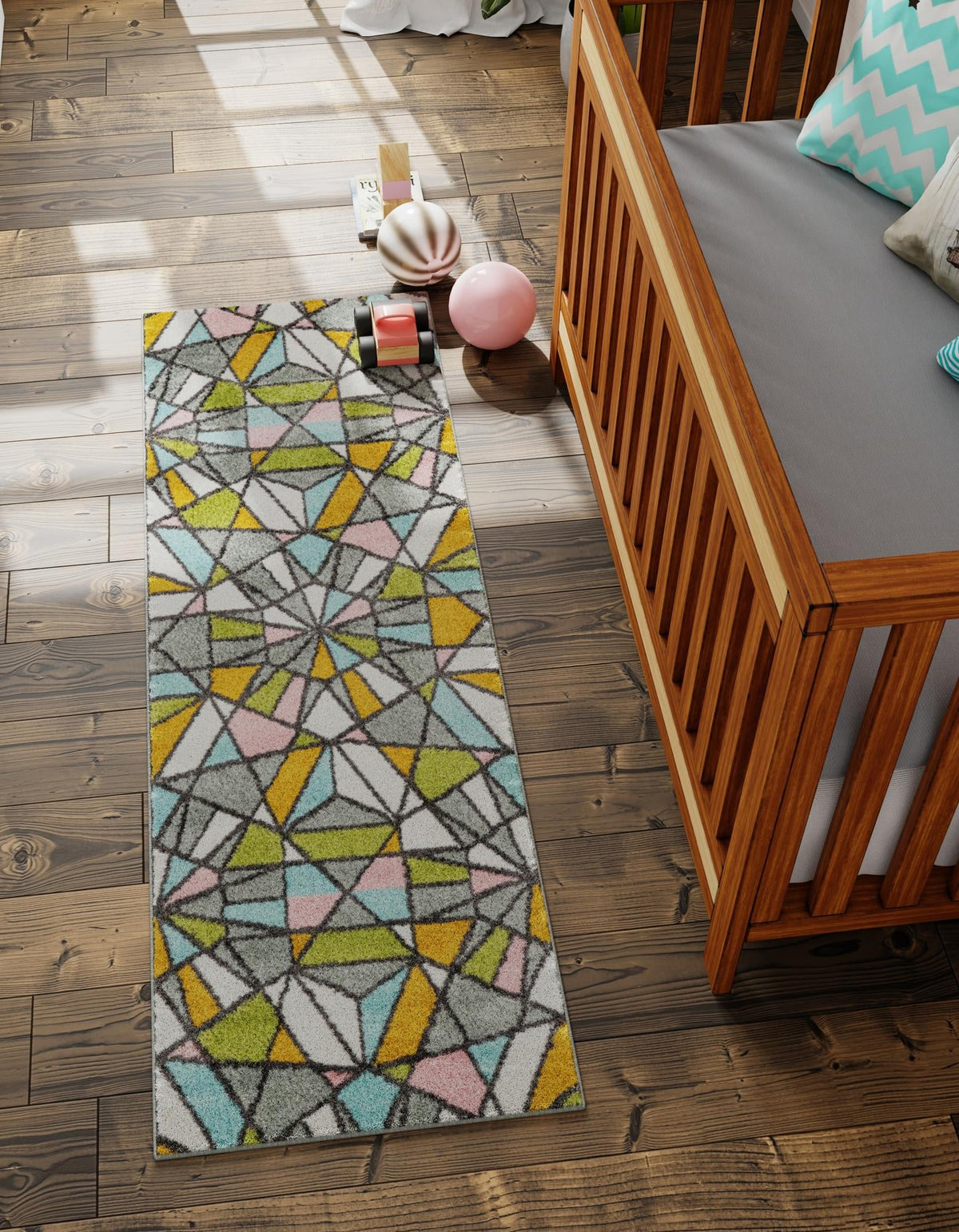Wonder Tykes Collection Area Rug -  Chromatic Runner Multi  lifestyle 32