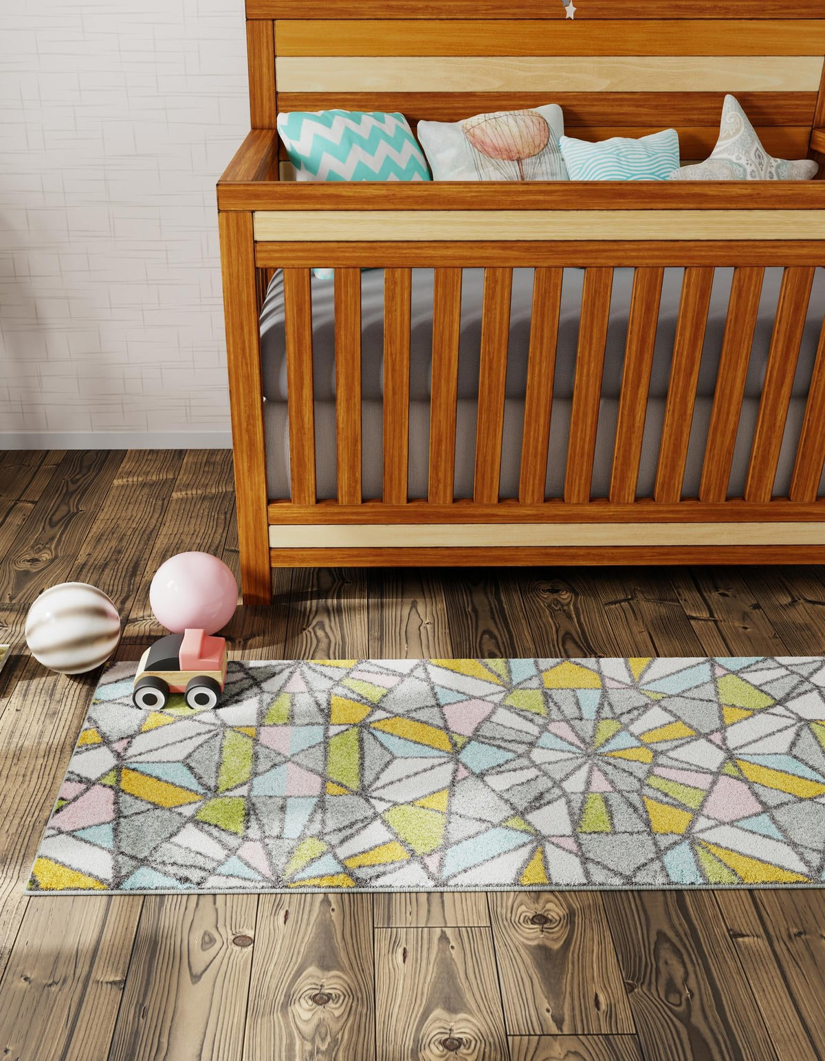 Wonder Tykes Collection Area Rug -  Chromatic Runner Multi  lifestyle 55