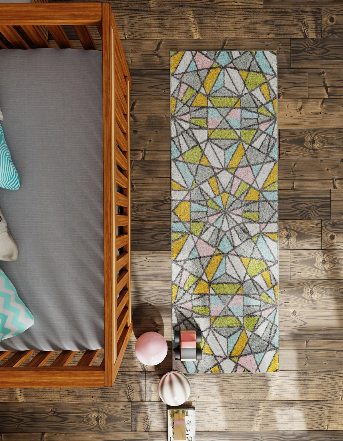 Wonder Tykes Collection Area Rug -  Chromatic Runner Multi  lifestyle 58