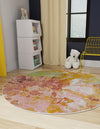 Playful Patterns Collection Area Rug -  Flutter Round Multi  lifestyle 24
