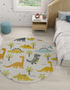 Playful Patterns Collection Area Rug -  Pastiche Round Ivory  lifestyle 22