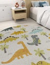 Playful Patterns Collection Area Rug -  Pastiche Round Ivory  lifestyle 26