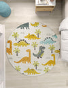 Playful Patterns Collection Area Rug -  Pastiche Round Ivory  lifestyle 28