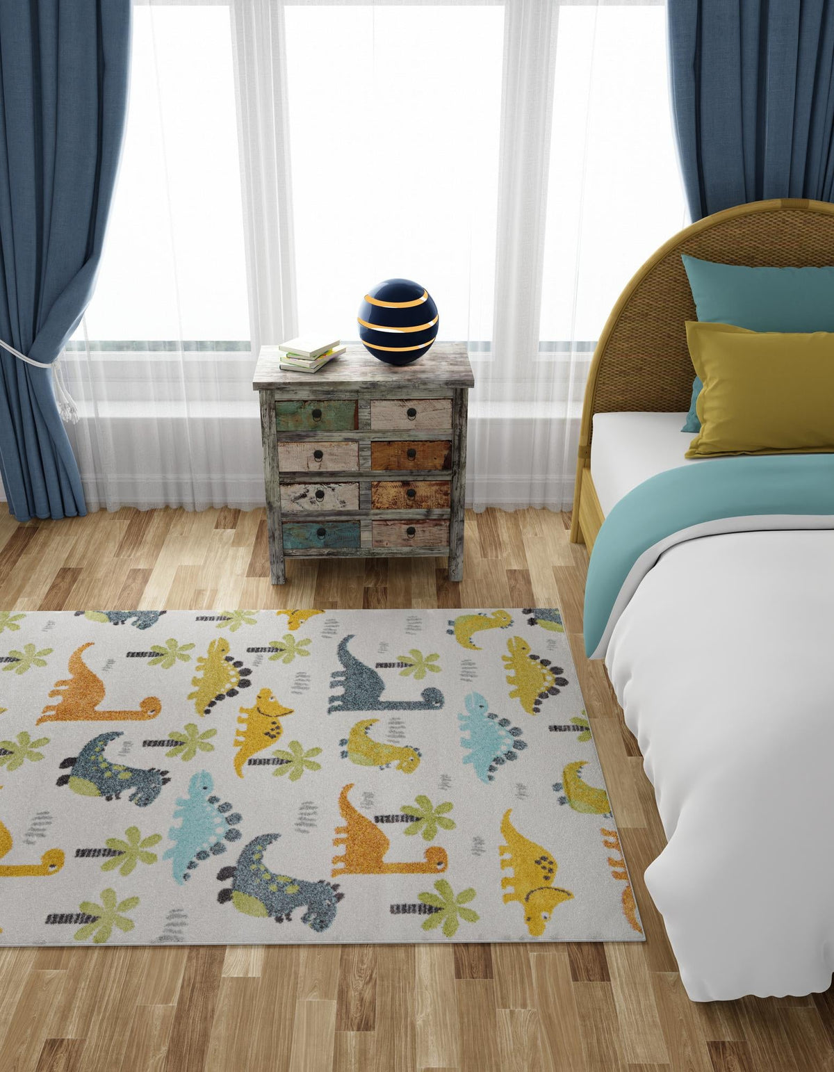 Playful Patterns Collection Area Rug -  Pastiche Rectangle Ivory  lifestyle 4