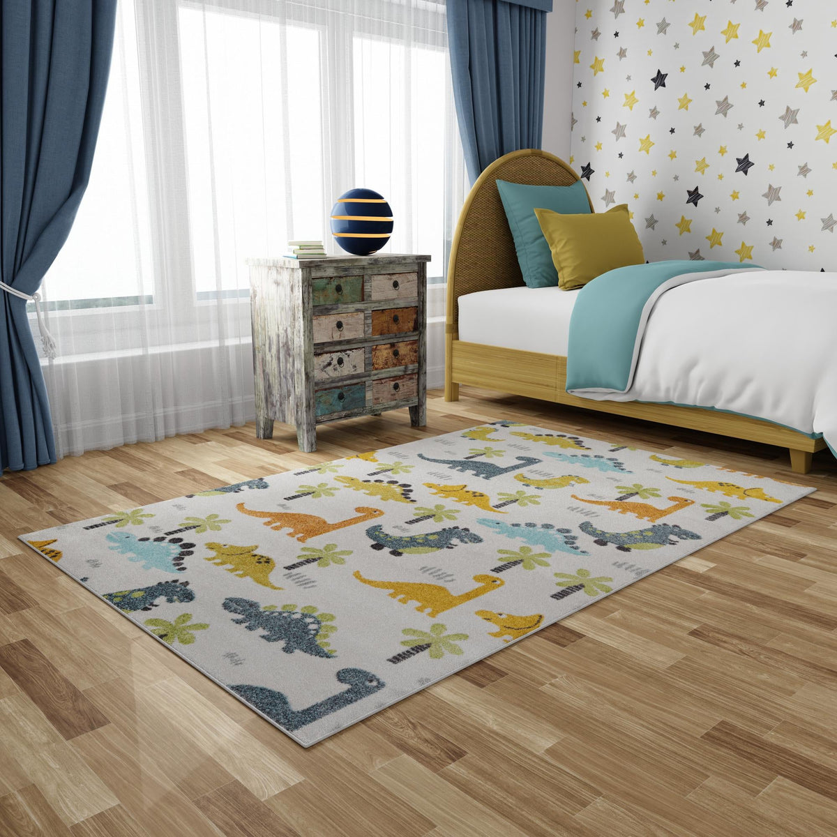 Playful Patterns Collection Area Rug -  Pastiche Rectangle Ivory  lifestyle 17