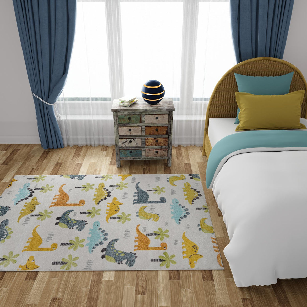 Playful Patterns Collection Area Rug -  Pastiche Rectangle Ivory  lifestyle 18
