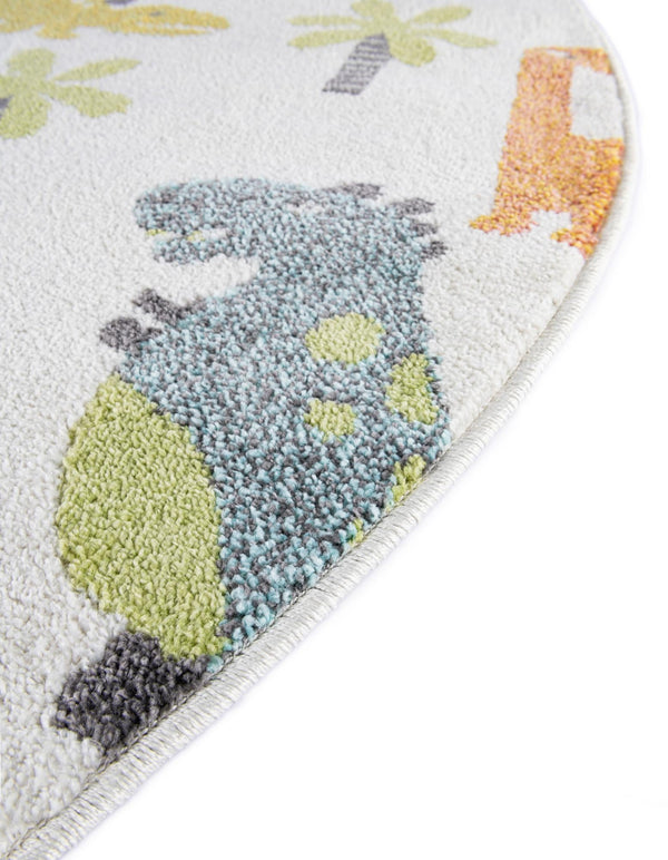 Playful Patterns Collection Area Rug -  Pastiche Round Ivory  lifestyle 33