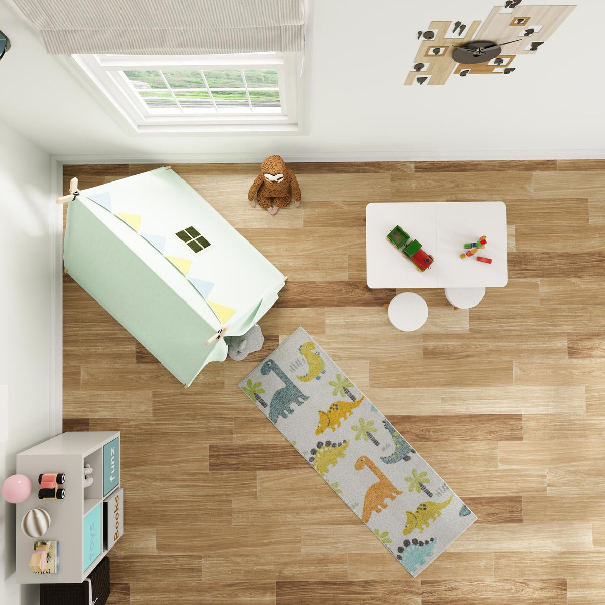 Playful Patterns Collection Area Rug -  Pastiche Runner Ivory  lifestyle 57