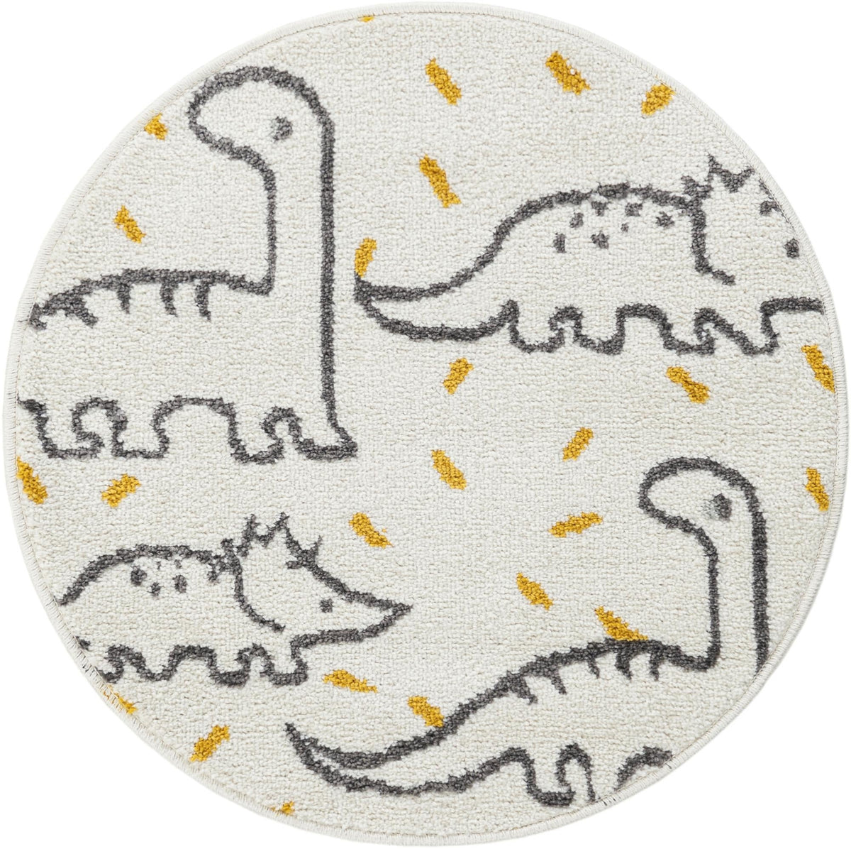 Playful Patterns Collection Area Rug -  Jamboree Round Ivory  lifestyle 22