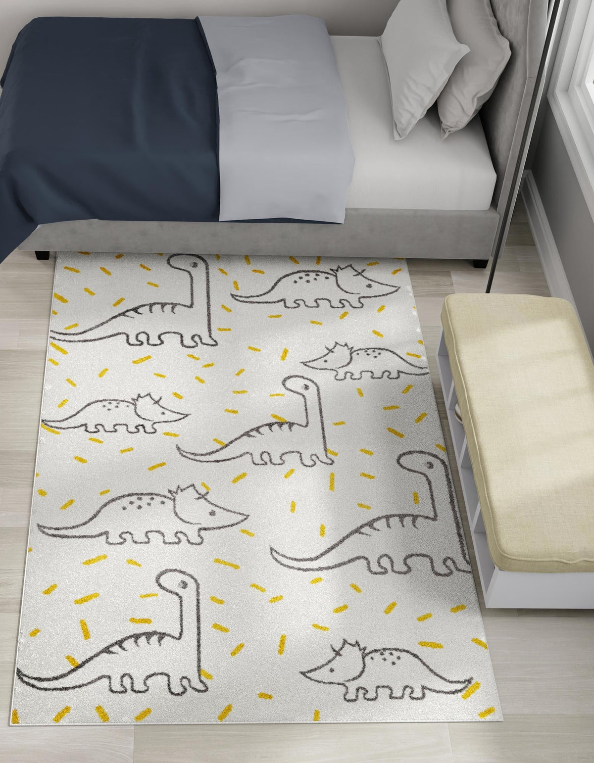 Playful Patterns Collection Area Rug -  Jamboree Rectangle Ivory  lifestyle 2