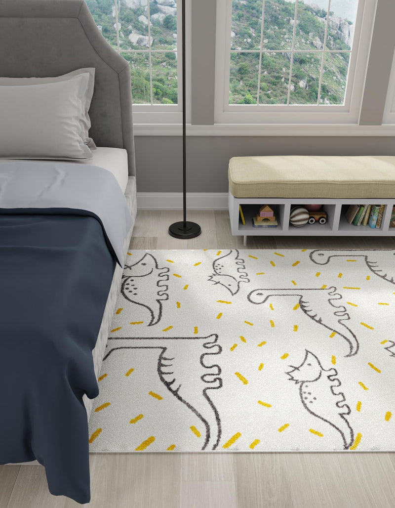Playful Patterns Collection Area Rug -  Jamboree Rectangle Ivory  lifestyle 4