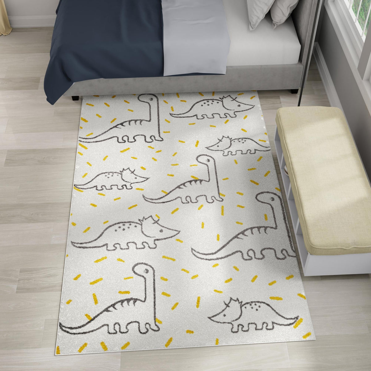 Playful Patterns Collection Area Rug -  Jamboree Rectangle Ivory  lifestyle 16